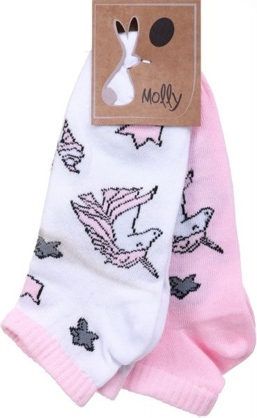 Комплект носков Molly № 1 белый единорог + розовый единорог р.12–14 в ассортименте 