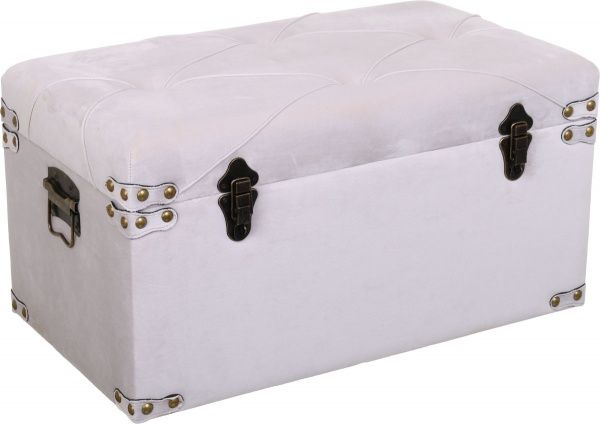 Сундук-пуф Велюр светло-серый 64х35х33 см 