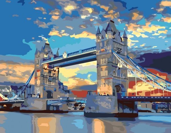 Набір, техніка акриловий живопис за номерами Тауерський міст 35х45 см Rosa Start 