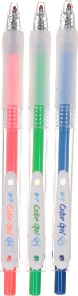 Набор ручек флуоресцентные гелевые синяя + зеленая + розовая 3 шт. 