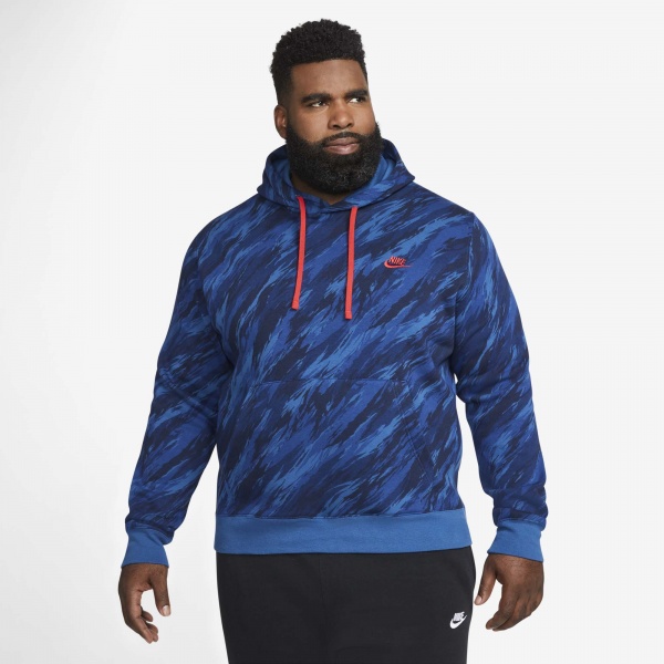 Джемпер Nike M NSW SPE+ PO BB HOODIE AOP 1 DD5126-476 р. S синій