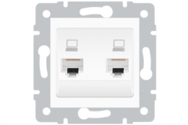 Механізм розетки комп’ютерна подвійна подвійна HausMark Stelo IP20 білий 501-0288-141