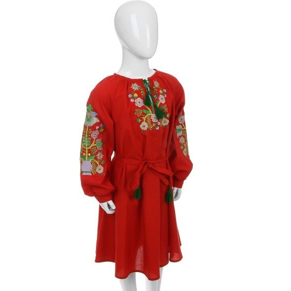 Платье Эдельвика 122 красный 91-19/00 