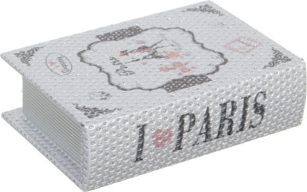 Шкатулка-книга Прованс 16х11х4,5 см серо-серебристая