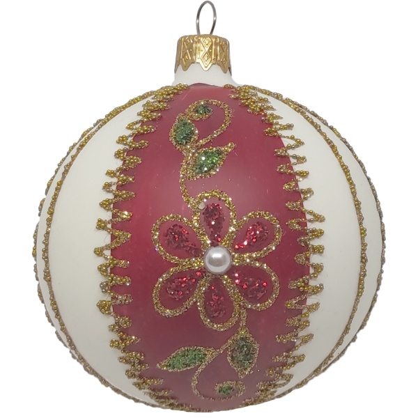 Шар новогодний 80 мм белый 10157