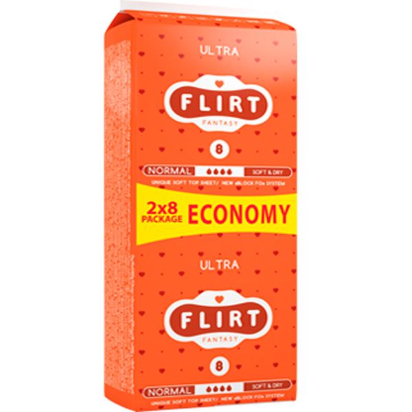 Прокладки гігієнічні fantasy FLIRT ultra soft&dry Duo normal 16 шт.