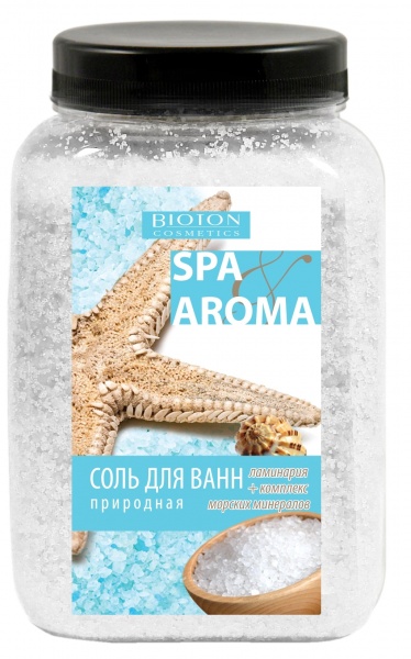 Соль для ванн Bioton природная с экстрактом ламинарии и комплексом морских минералов 750 г