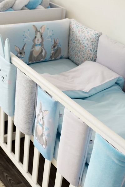 Захист на дитяче ліжко Summer Bunny blue Baby Veres в асортименті