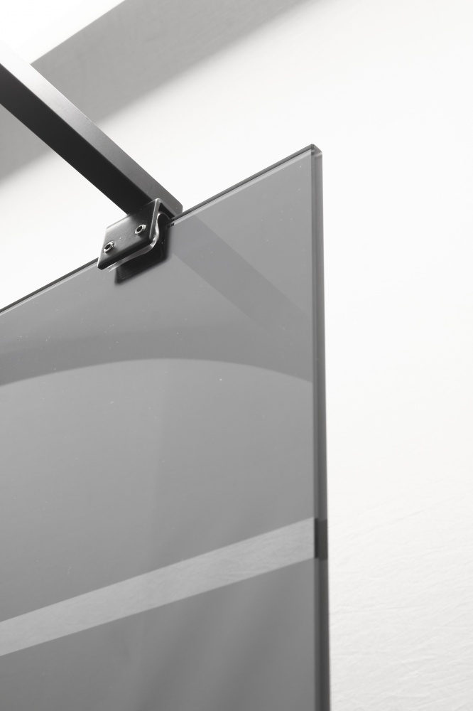 Стінка душова EGO Walk-in WAVE BLACK 100x200 см