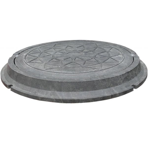 Люк каналізаційний PE RUSLANA 780 мм A15 з замком чорний