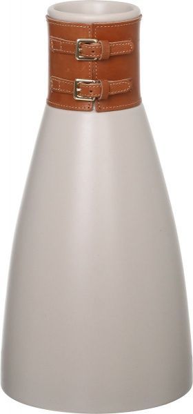 Ваза фаянсовая песочная с кожаной отделкой Lusitania 15,5х31 см Jomaze