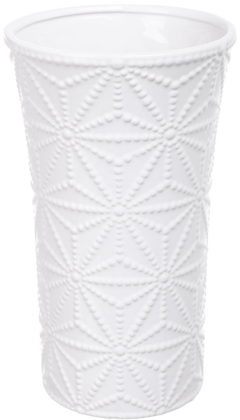 Ваза керамічна біла Ornament 14,8x14,8x25,3 см