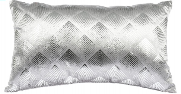 Подушка KM с напылением геометрия 100% полиэстер 50x30 см серебряный 