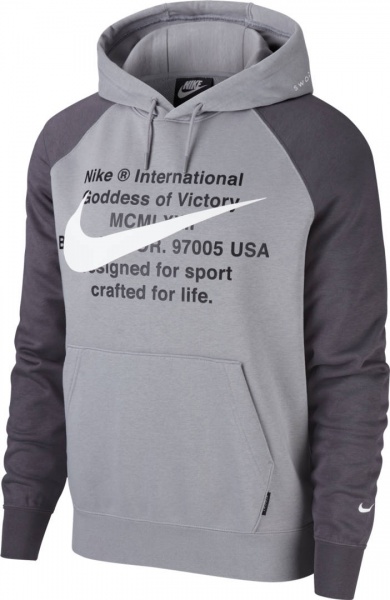 Джемпер Nike M NSW SWOOSH HOODIE PO FT CJ4863-073 р. L сірий