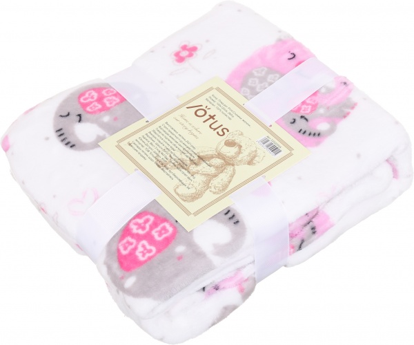 Плед Lotus Слоники 100x120 см молочный 21kf-03 