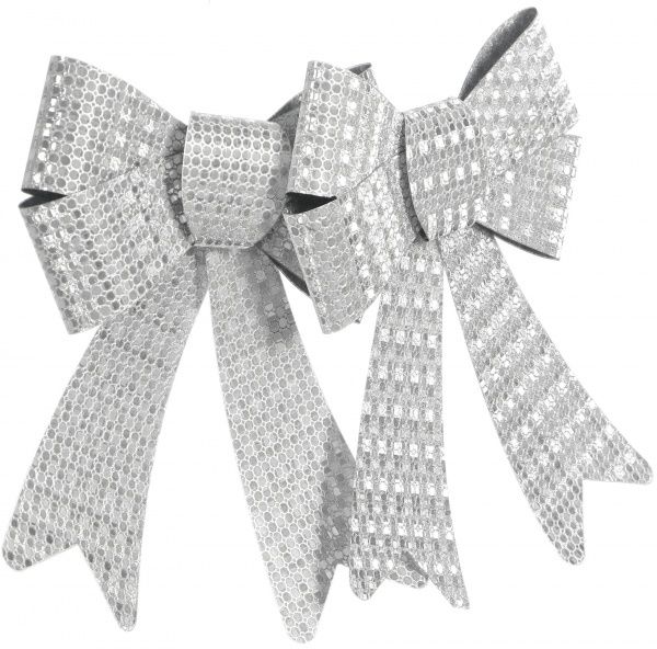 Декорация новогодняя Набор Бант модерн 15х17 см 2 шт серебряный