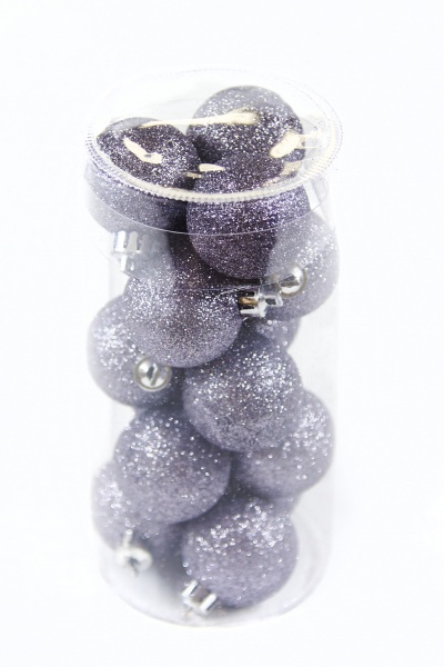 Набор елочных шаров графит d65 мм 12,5 см 15 шт./уп. 