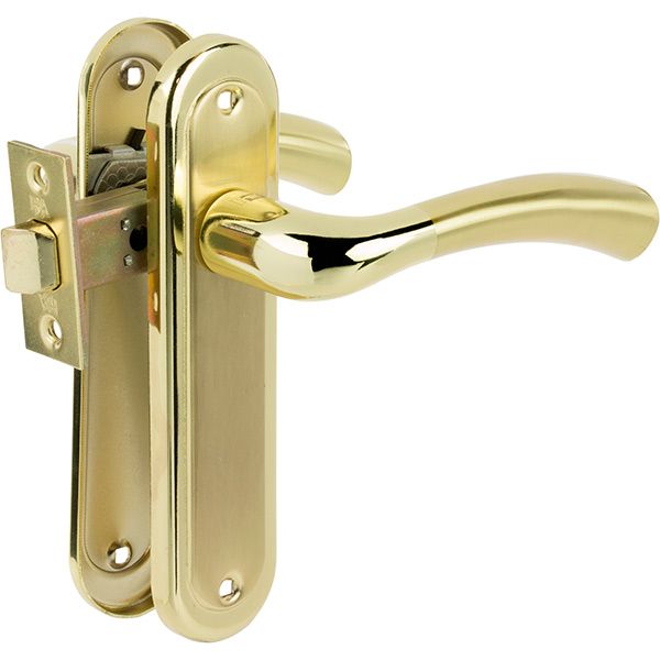 Защелка врезная с ручками RDA Siena матовая латунь