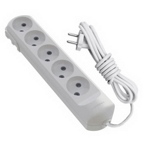 Удлинитель Neomax без заземления 5 гн. белый 2 м NX500502