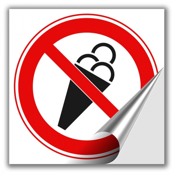 Наклейка Запрещено заходить с мороженым 150 мм