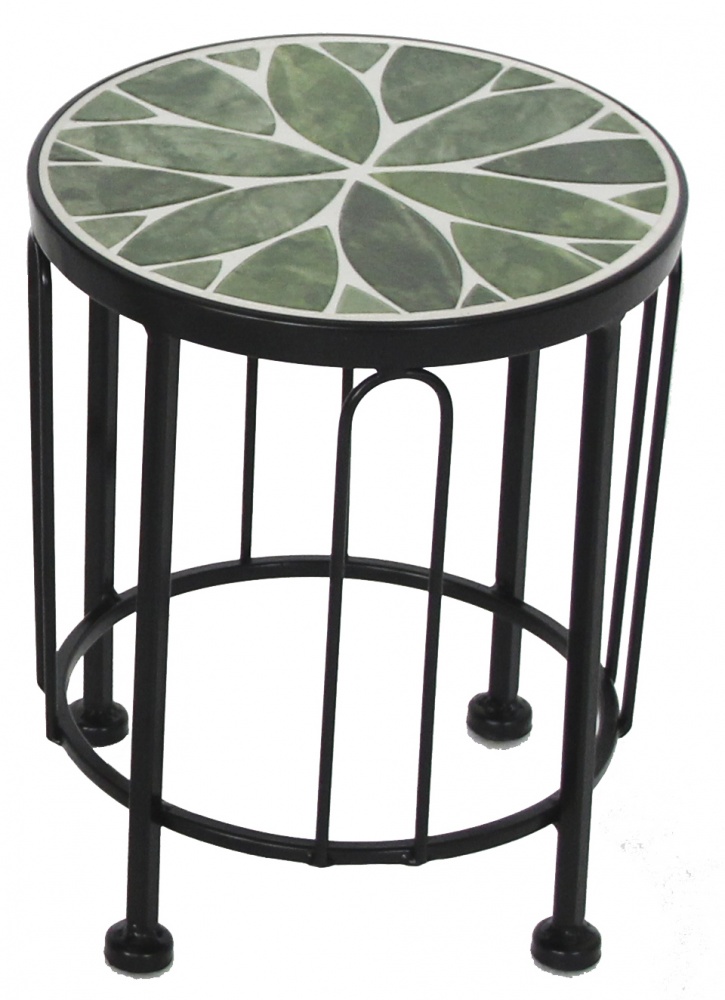 Подставка для цветов мозаика круг S JF232310-3-3 20x25 см фисташковый