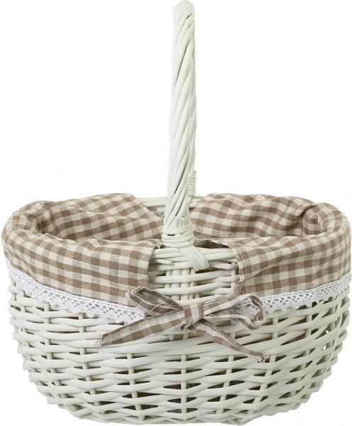 Корзинка плетеная с текстилем 29х22х17/33 см EBE18-3-2 