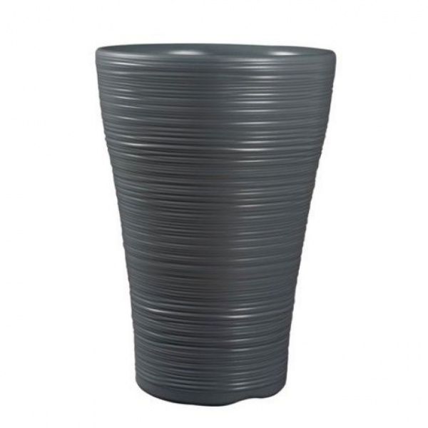 Горшок пластиковый Strata Модена высокий круглый 24л серый 