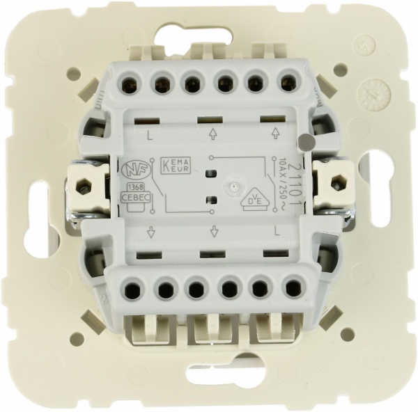 Вимикач прохідний двоклавішний Efapel Logus без підсвітки 10 А 250В IP20 білий 21101 TGE