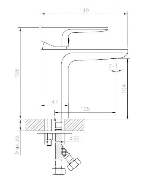 Смеситель для умывальника Koller Pool Trend (TR0200)