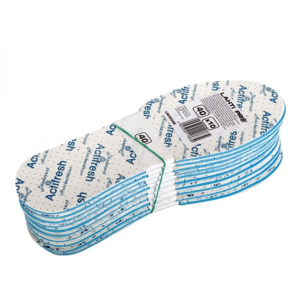 Стельки Lahti Pro антибактериальные (хлопок / латекс, толщина 3 мм) р.42 L9030341-St1 голубой