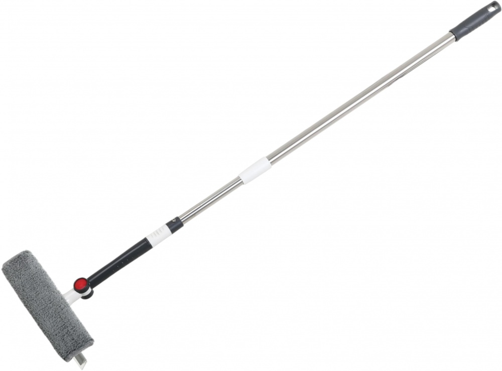 Швабра для вікон та дзеркал OBERY зі склизом 2в1 28 см сірий