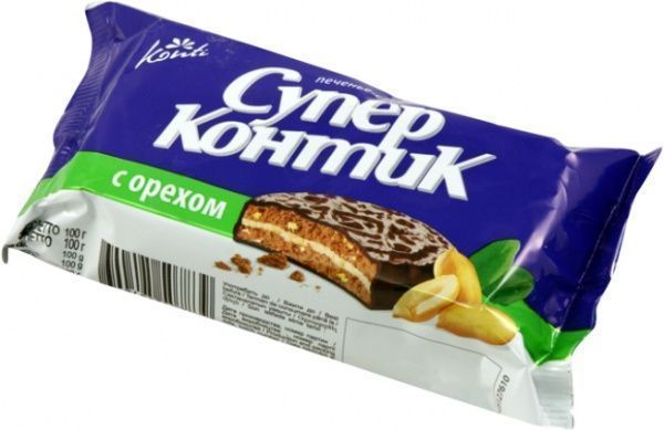 Печенье-сэндвич Konti Супер Контик с орехом 100 г 