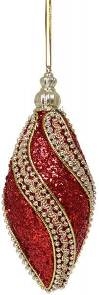 Елочная игрушка сосулька Завиток SDC40360R 12 см 