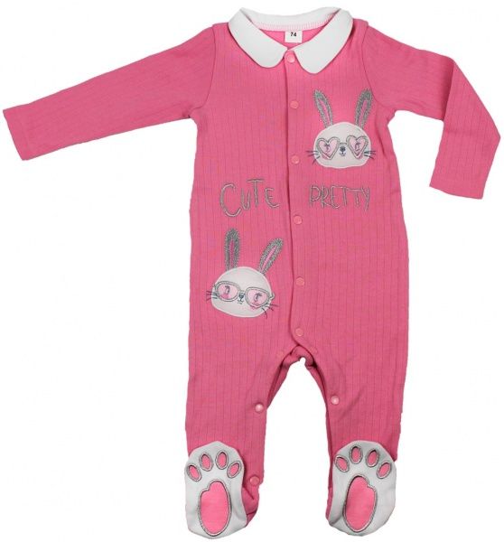 Чоловічок Danaya з вишивкою р.80 рожевий ЗО20-72 