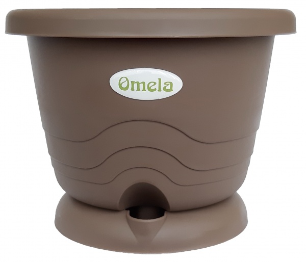 Горщик пластиковий Омела Пастель 4,5 л круглий мускат (ТУ У 22.29-40031804-001:2025) 