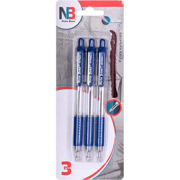 Набор ручек шариковых Nota Bene 3 шт 1101-3272