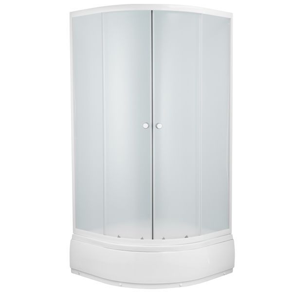 Душова кабіна King Sun Eko-165 900x900x1950 профіль білий, скло мат.