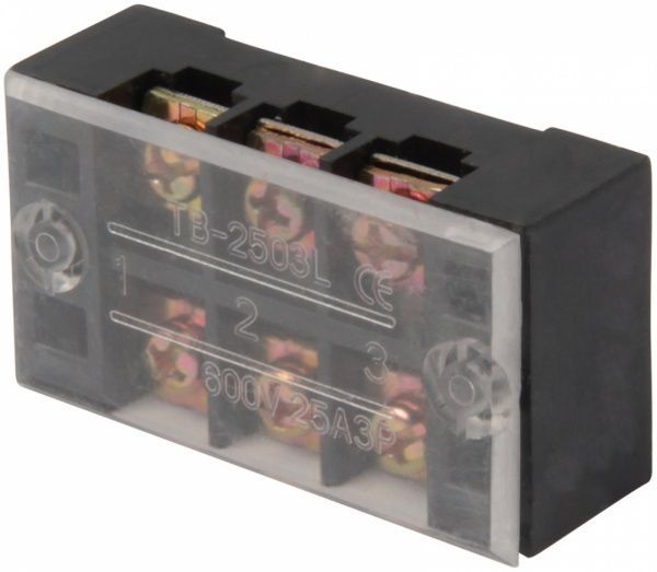 Колодка клемна захищена E.NEXT e.tc.protect.25.3 3 полюси 25А чорний 