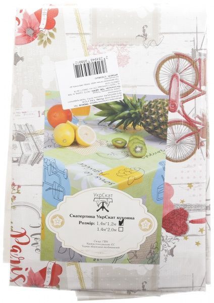 Скатерть Премиум 5730340а12 140x120 см черно-серо-красный УкрСкат 