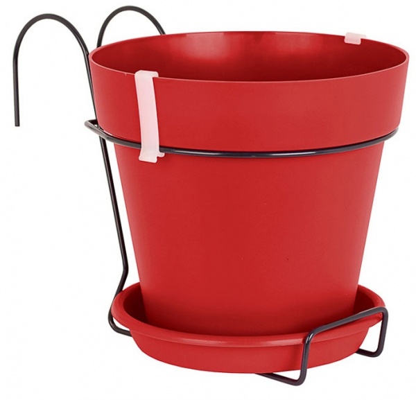 Горщик пластиковий Artevasi Capri круглий 4л темно-червоний 