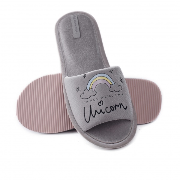 Капці домашні Twins HS-VL велюр р. 36/37 сірий 