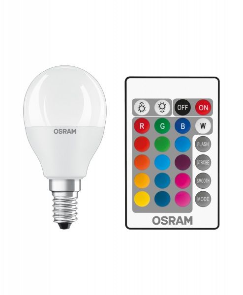 Лампа светодиодная с пультом RGB Osram LS CLA P40 REM
