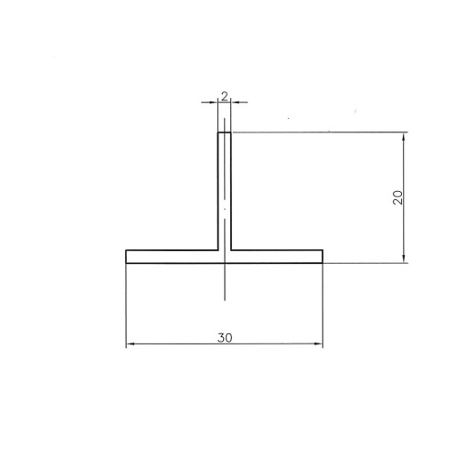 Тавр Braz Line 30х20х2,0 мм серебро