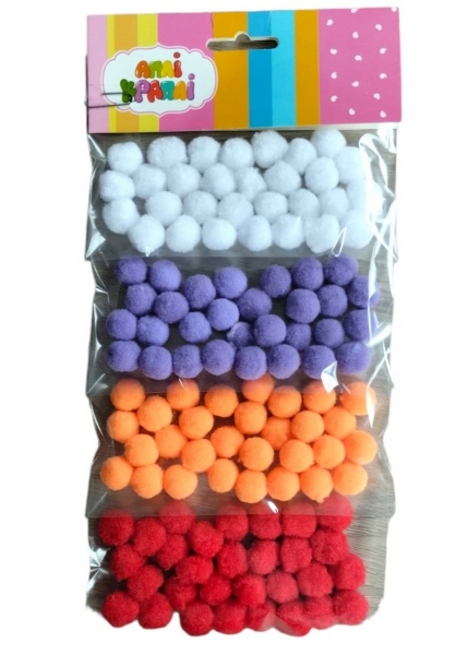 Набор помпонов Нейлоновых 4 цвета АпліКраплі