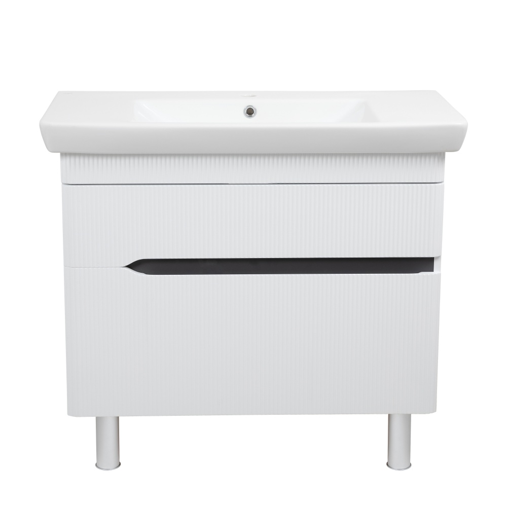 Тумба Aqua Rodos MONACO (белый мат) с умывальником Порто 95 см