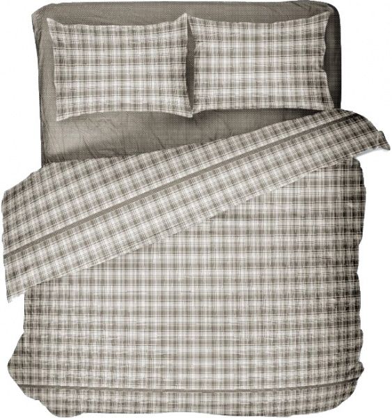 Комплект постільної білизни Клітина бежева 2 UP! (Underprice) 