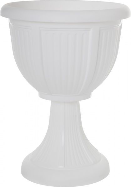 Вазон пластиковий Алеана Леон глибокий круглий 6л білий (114008) 