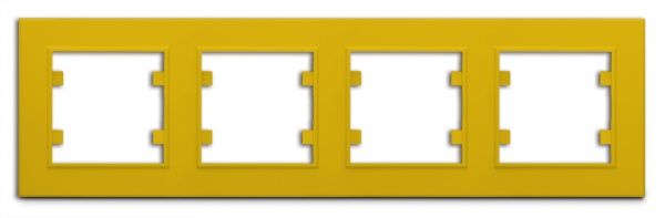 Рамка четырехместная Makel Karea горизонтальная желтый