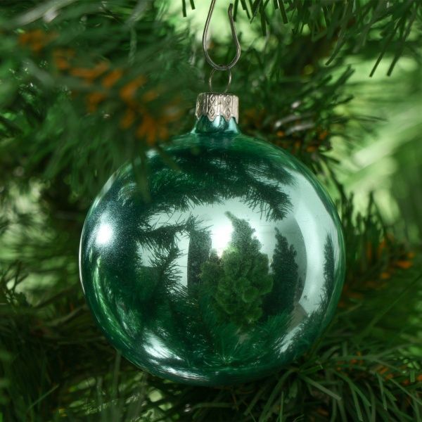 Шар стеклянный d100 однотонный металлик бирюзовый