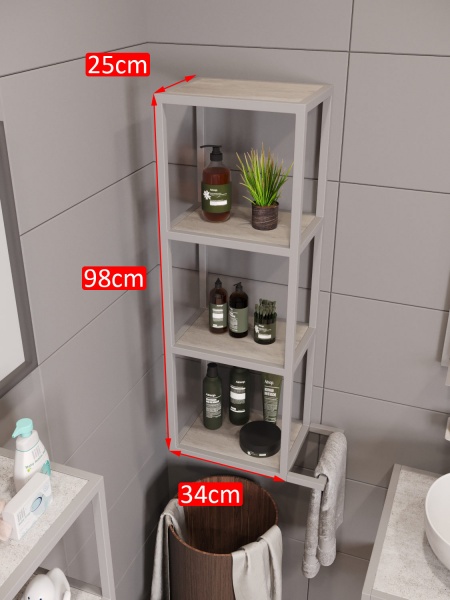 Стеллаж Altstahl Cante 3/1 с одним поручнем (250х340х980) серый